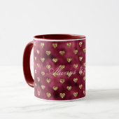 Mug Coeurs de Parties scintillant Red Gold (Devant gauche)