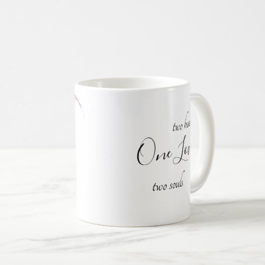 Mug Coeurs de Parties scintillant rouge personnalisés (Devant droit)