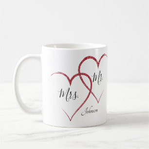 Mug Coeurs de Parties scintillant rouge personnalisés