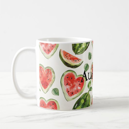 Mug Cœurs de pastèque rouge-vert (Gauche)