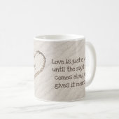 Mug Coeurs de plage en sable avec citation (Devant droit)