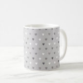 Mug Coeurs de polka minuscules dans les tons gris (Devant droit)
