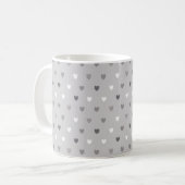 Mug Coeurs de polka minuscules dans les tons gris (Devant gauche)