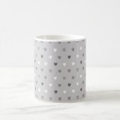 Mug Coeurs de polka minuscules dans les tons gris (Centre)
