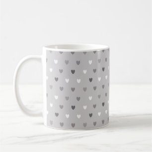 Mug Coeurs de polka minuscules dans les tons gris