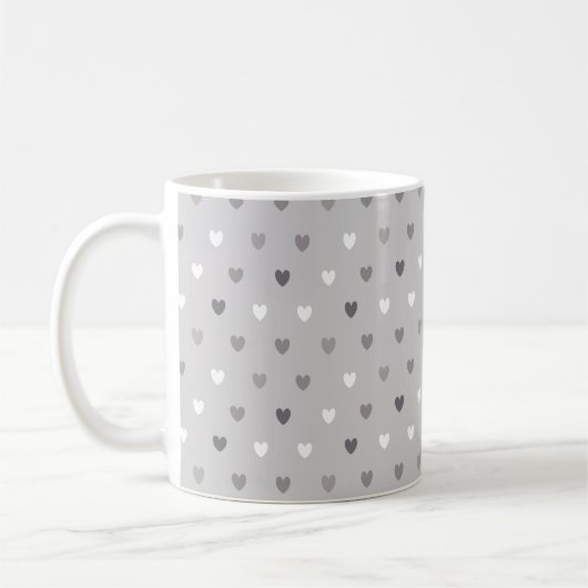 Mug Coeurs de polka minuscules dans les tons gris (Gauche)