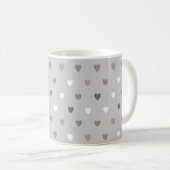 Mug Coeurs de polka minuscules dans les tons gris (Devant droit)
