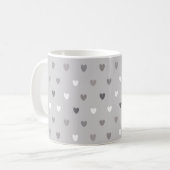 Mug Coeurs de polka minuscules dans les tons gris (Devant gauche)