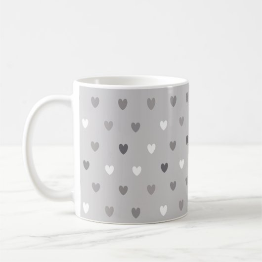 Mug Coeurs de polka minuscules dans les tons gris (Gauche)