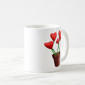 Mug Coeurs de pot de fleurs (Devant droit)