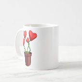Mug Coeurs de pot de fleurs (Devant gauche)