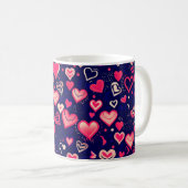 Mug Coeurs de Saint-Valentin roses mignons (Devant droit)