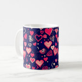 Mug Coeurs de Saint-Valentin roses mignons (Devant gauche)