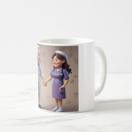 Mug Coeurs de soins, Mains de guérison : Siroter avec  (Devant droit)