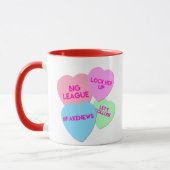 Mug Coeurs de sucrerie de Valentine Trumpism d'atout (Gauche)