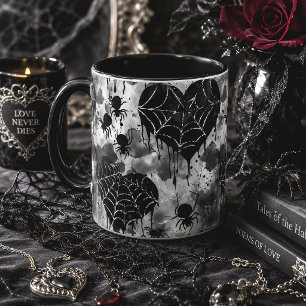 Mug Cœurs de toile d'araignée gothique Amour effrayant