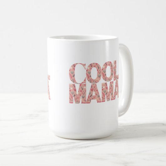 Mug Coeurs de typographie de Mama cool (Devant droit)
