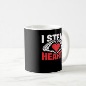 Mug Coeurs de vol Valentines Jour Funny Skeleton Hand  (Devant droit)