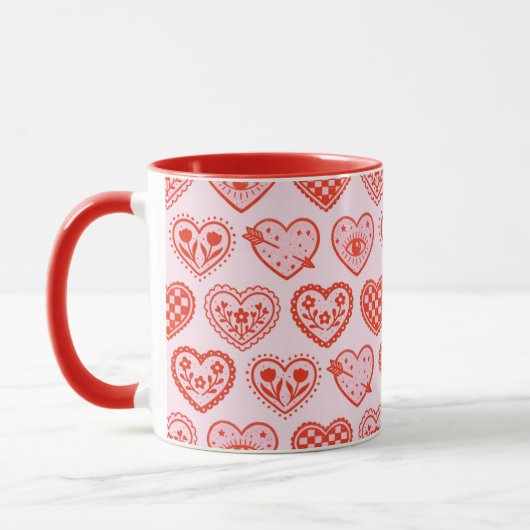 Mug Cœurs Décorés (Gauche)