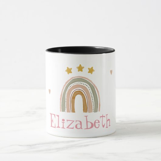 Mug Coeurs des étoiles arc-en-ciel mignons (Centre)