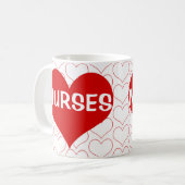 Mug Coeurs des infirmières d'amour (Devant gauche)