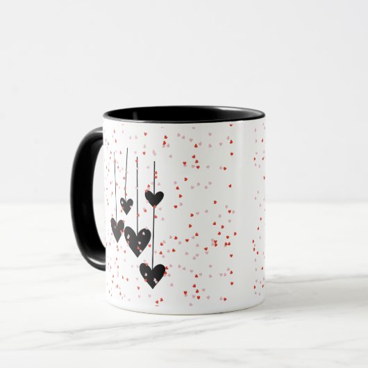 Mug Coeurs Design d'art moderne (Devant gauche)