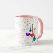 Mug Coeurs Design d'art moderne (Devant droit)