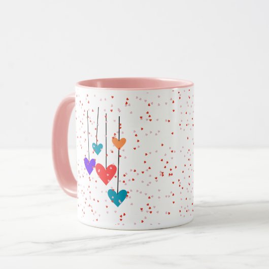 Mug Coeurs Design d'art moderne (Devant gauche)