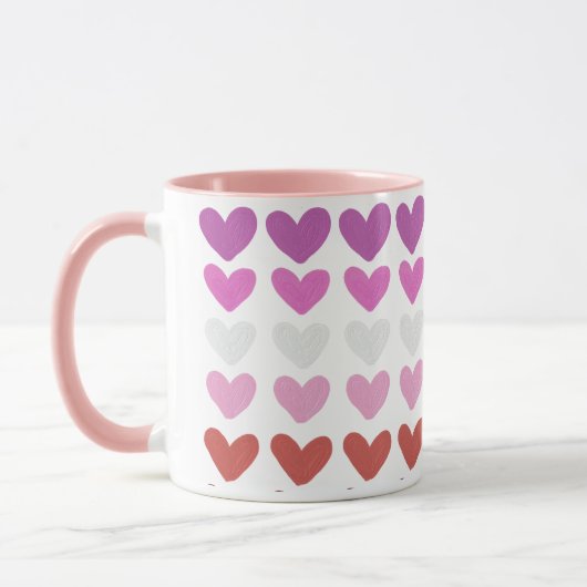 Mug Coeurs Design d'art moderne (Gauche)