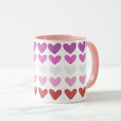 Mug Coeurs Design d'art moderne (Devant droit)