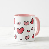 Mug Coeurs Design d'art moderne (Devant droit)