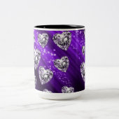 Mug Cœurs Diamant Étincelle Violette (Centre)