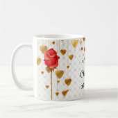 Mug Coeurs d'or d'amour et mariage rose (Gauche)