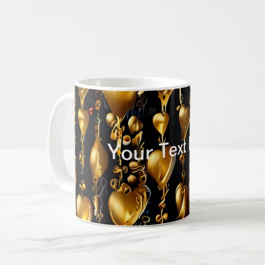 Mug Coeurs d'or de l'amour (Devant gauche)