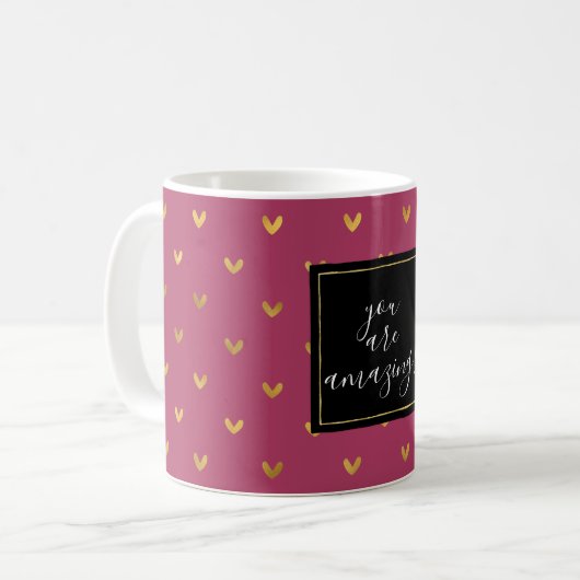 Mug Coeurs d'or rose (Devant gauche)