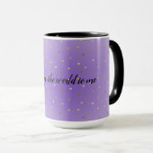 Mug Coeurs d'or violet Aqua Ombre (Devant droit)