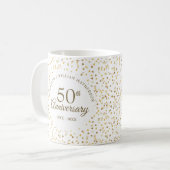 Mug Cœurs Dorés 50e Anniversaire (Devant gauche)