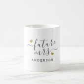 Mug Cœurs dorés modernes Future Mme la future mariée (Centre)