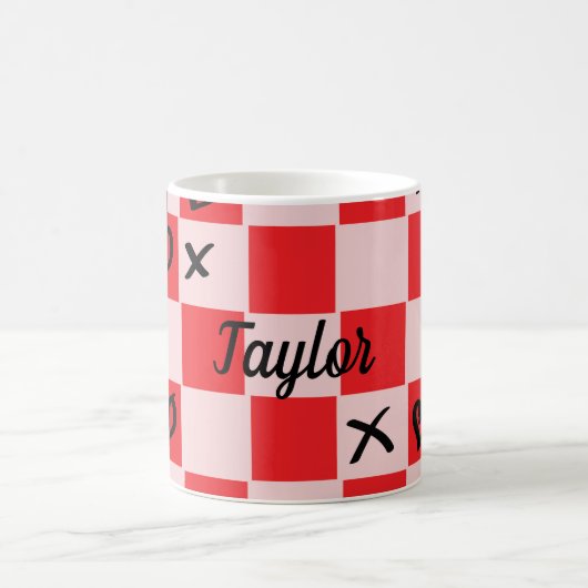 Mug Coeurs d'orteils tactiques roses et rouges X et O (Centre)