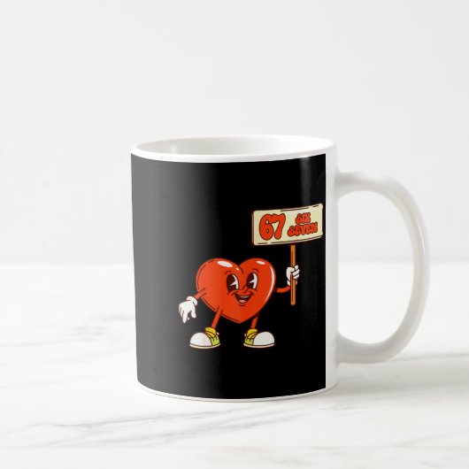 Mug Cœurs drôles 67 Saint-Valentin Six Sept Mème Gen A (Droite)