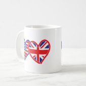 Mug Coeurs du drapeau américain Union Jack (Devant gauche)
