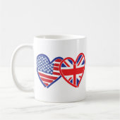 Mug Coeurs du drapeau américain Union Jack (Gauche)