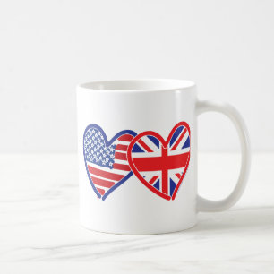 Mug Coeurs du drapeau américain Union Jack