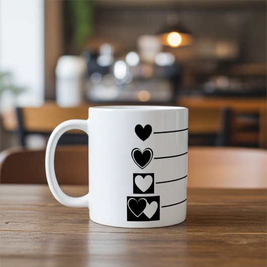 Mug Coeurs élégants, modernes et mignons