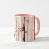 Mug Coeurs Empreintes de léopard roses Brown rayures N (Devant droit)