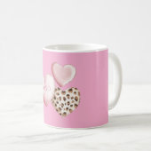 Mug Coeurs Empreintes de léopard XOXO Rose (Devant droit)