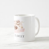 Mug Cœurs en Chocolat Rose Pâle Beige (Devant droit)
