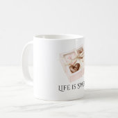 Mug Cœurs en Chocolat Rose Pâle Beige (Devant gauche)