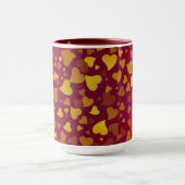 Mug Coeurs en chute Or rouge (Centre)