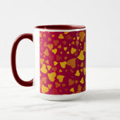 Mug Coeurs en chute Or rouge (Gauche)